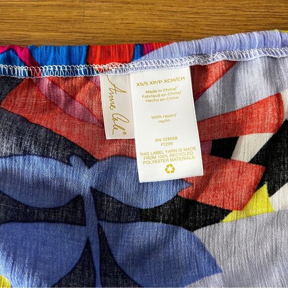 Anne Cole Floral Bell Sleeve Cover Up tunic blue - XS/S - Picture 11 of 12